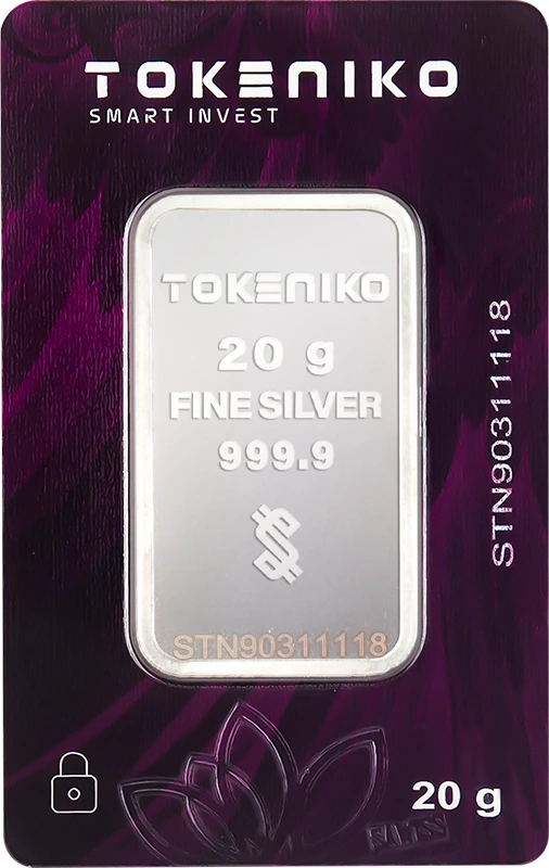 شمش نقره خالص ۲۰ گرمی توکنیکو